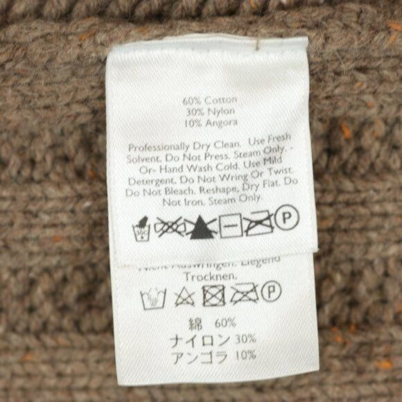 Eddie Bauer Women's Medium Brown Angora Blend Ribbed Button Up Cardigan - Picture 7 of 7